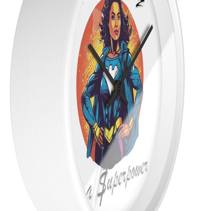 Positivity is a Superpower Female Superhero Wall Clock