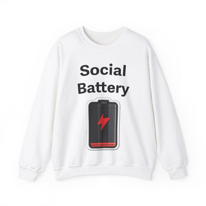 Social Battery Low Unisex Heavy Blend™ Crewneck Sweatshirt