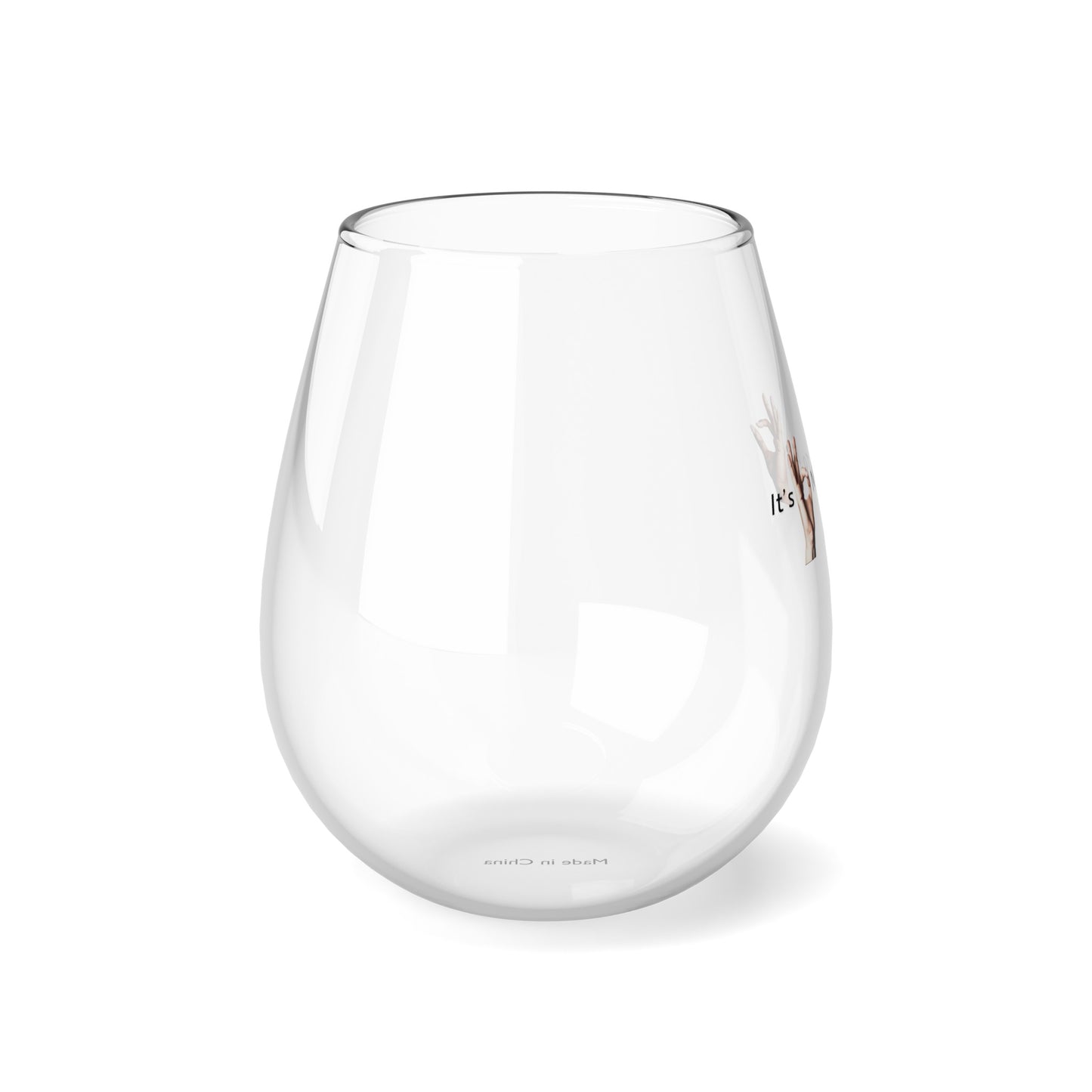 It's OK Not To Be OK Hands 12oz Stemless Wine Glass