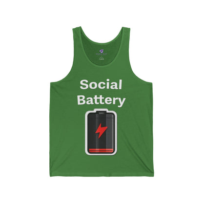 Social Battery Low Unisex Jersey Tank