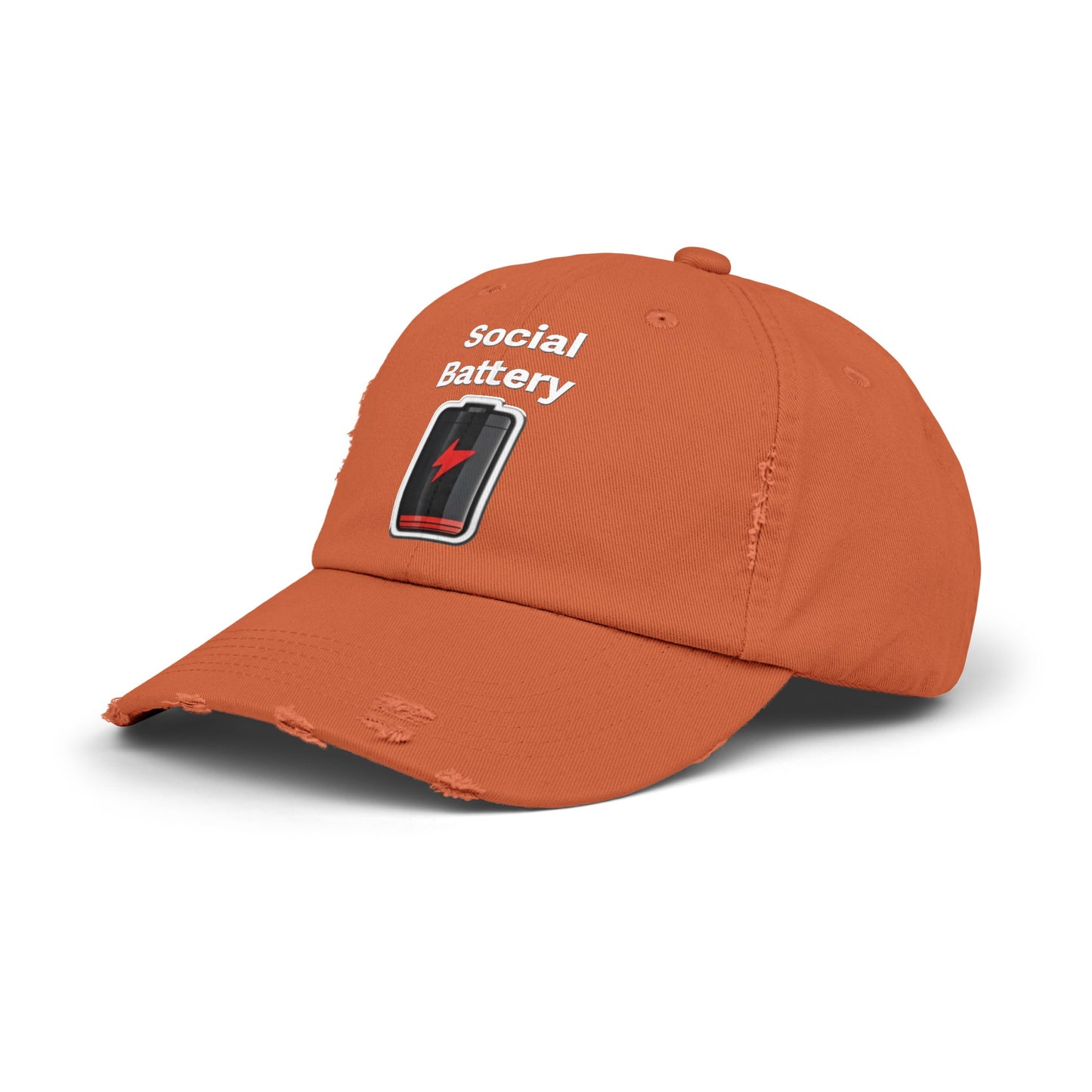 Social Battery Low Unisex Distressed Cap