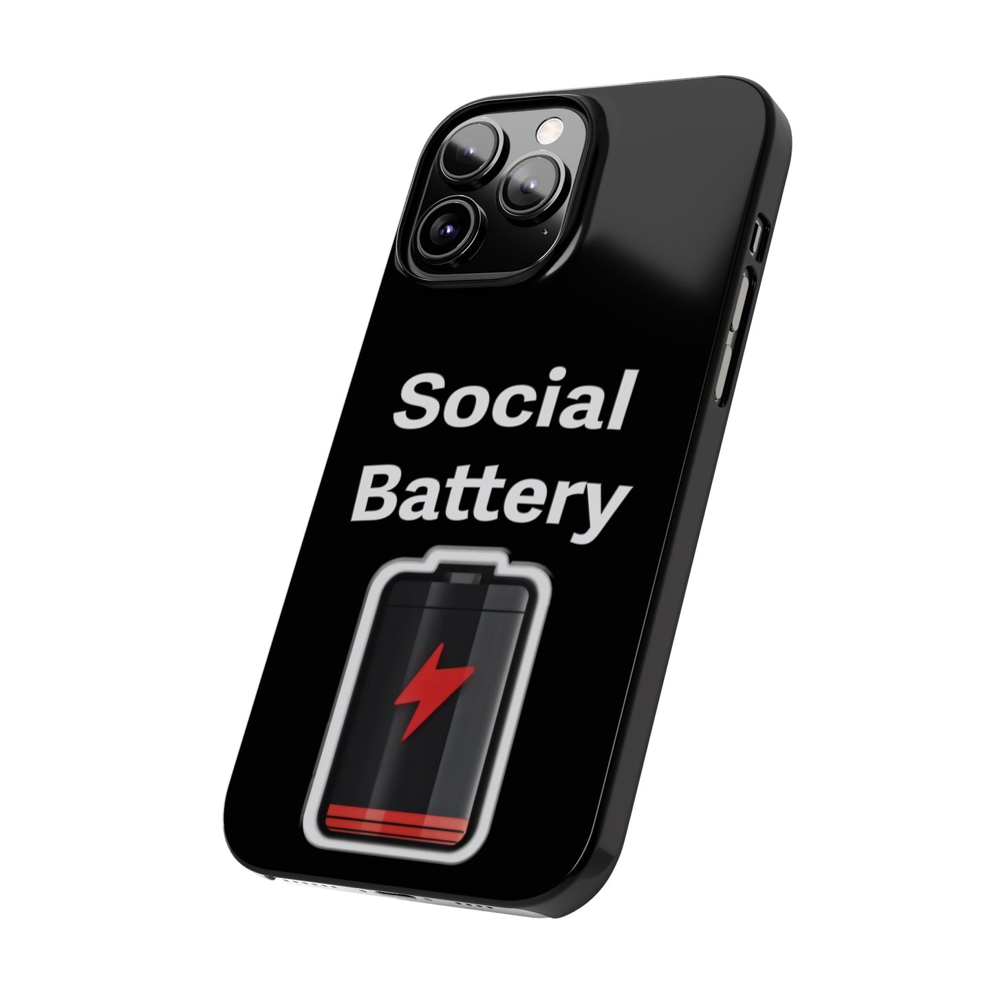 Social Battery Low Slim Phone Cases