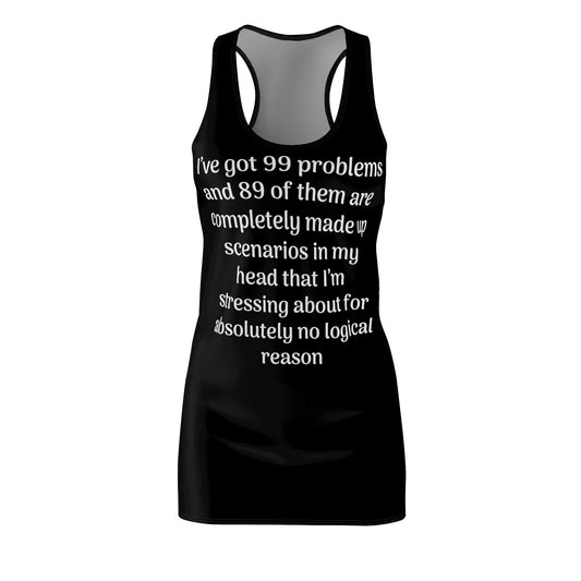 99 Problems Women's Cut & Sew Racerback Dress (AOP)