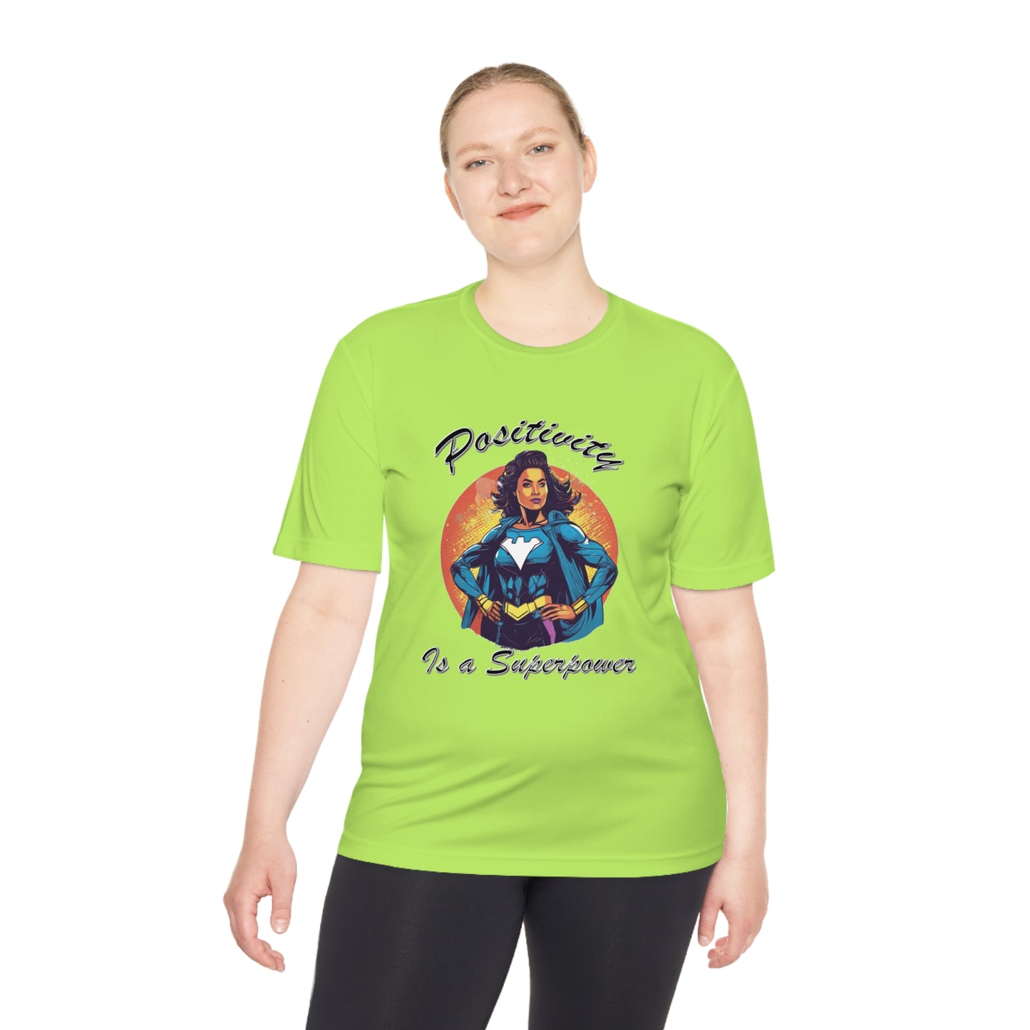 Positivity is a Superpower Female Superhero Moisture Wicking Tee