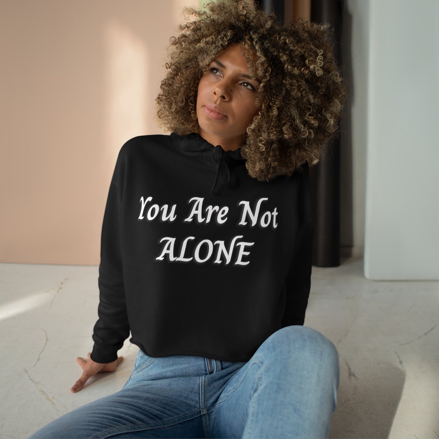 You Are Not Alone Crop Hoodie