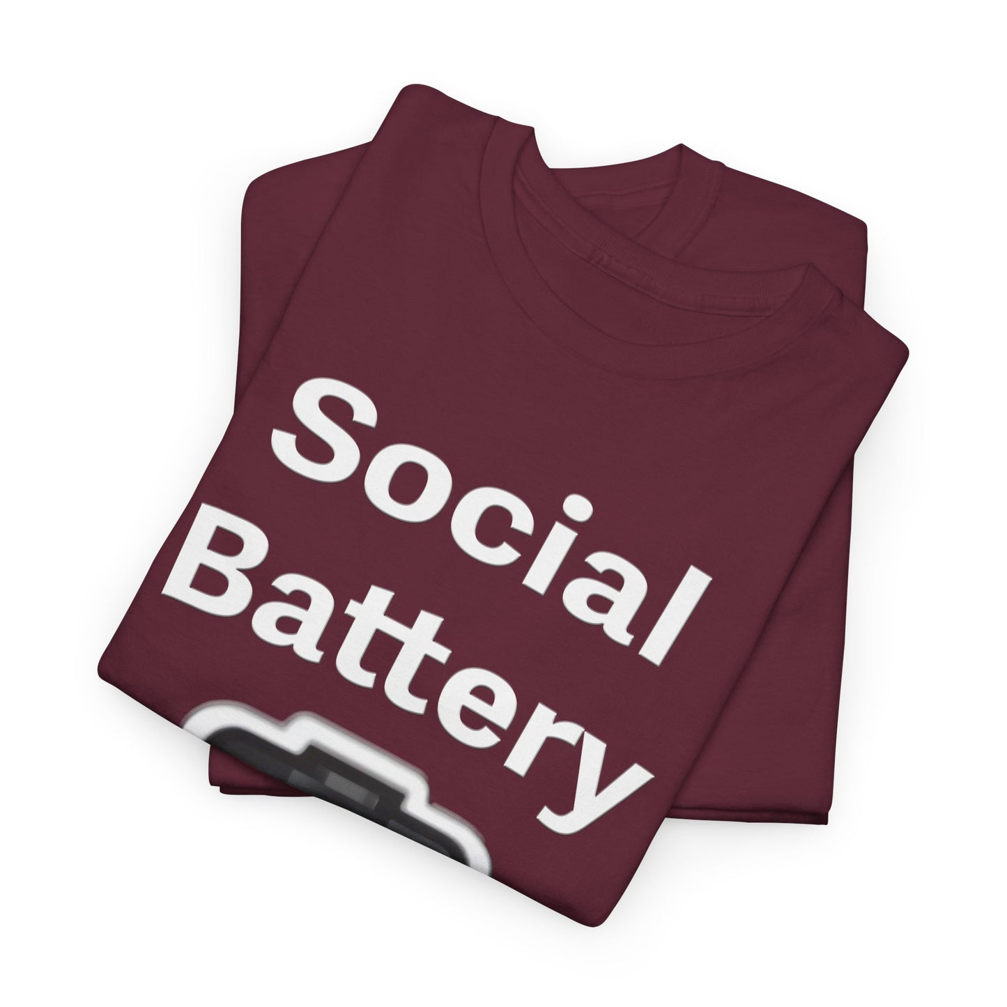 Social Battery Low Unisex Heavy Cotton Tee