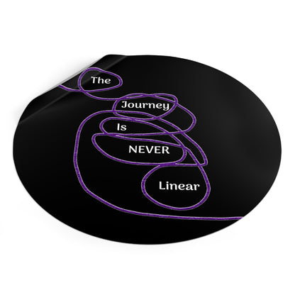 The Journey is Never Linear Round Vinyl Stickers