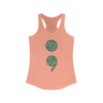 Flowers Semi-Colon Women's Ideal Racerback Tank