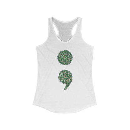 Flowers Semi-Colon Women's Ideal Racerback Tank