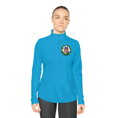 Semi-Colon Butterfly Ladies Quarter-Zip Pullover