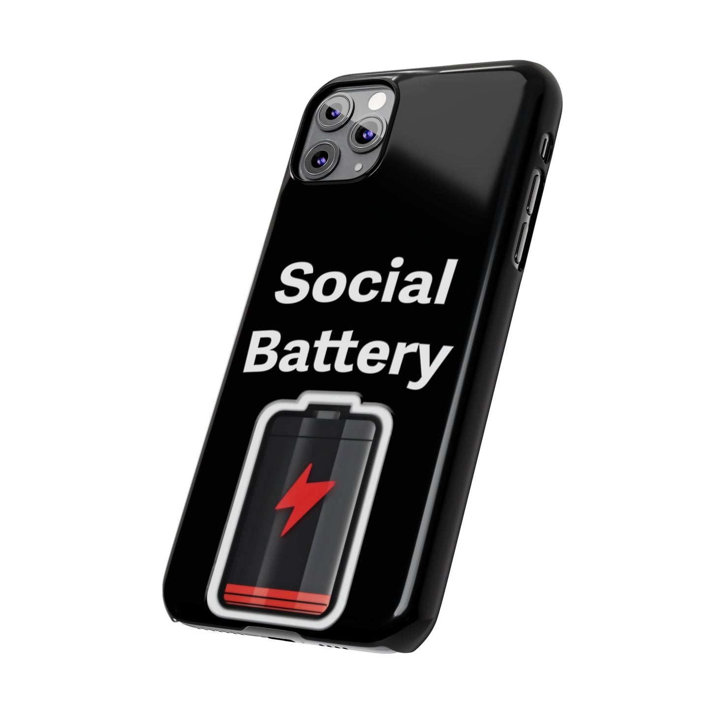 Social Battery Low Slim Phone Cases