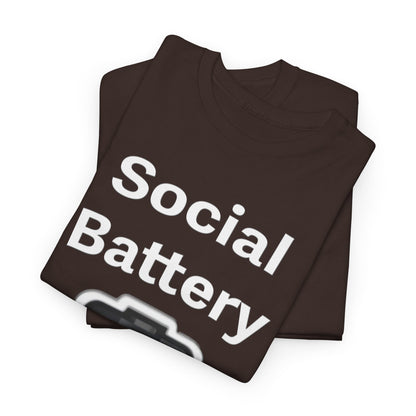 Social Battery Low Unisex Heavy Cotton Tee