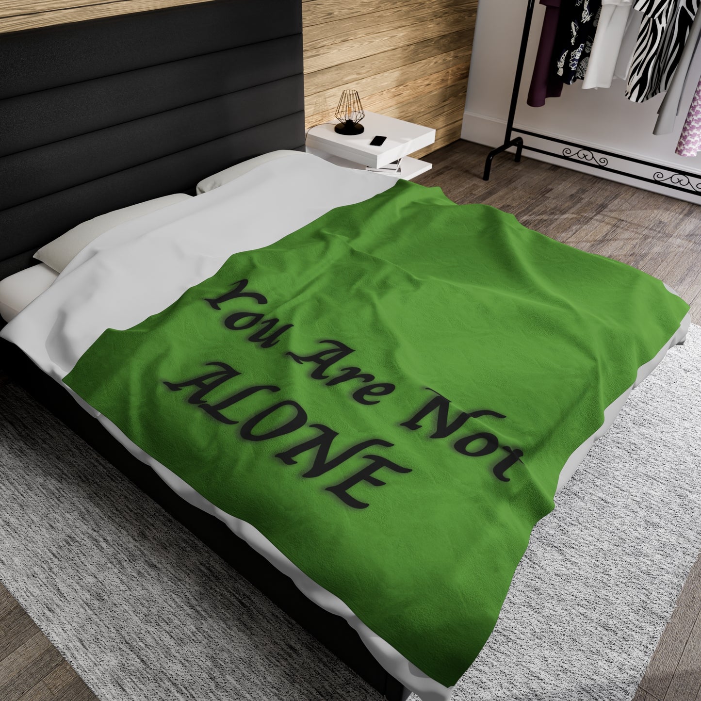 You Are Not Alone Velveteen Plush Blanket