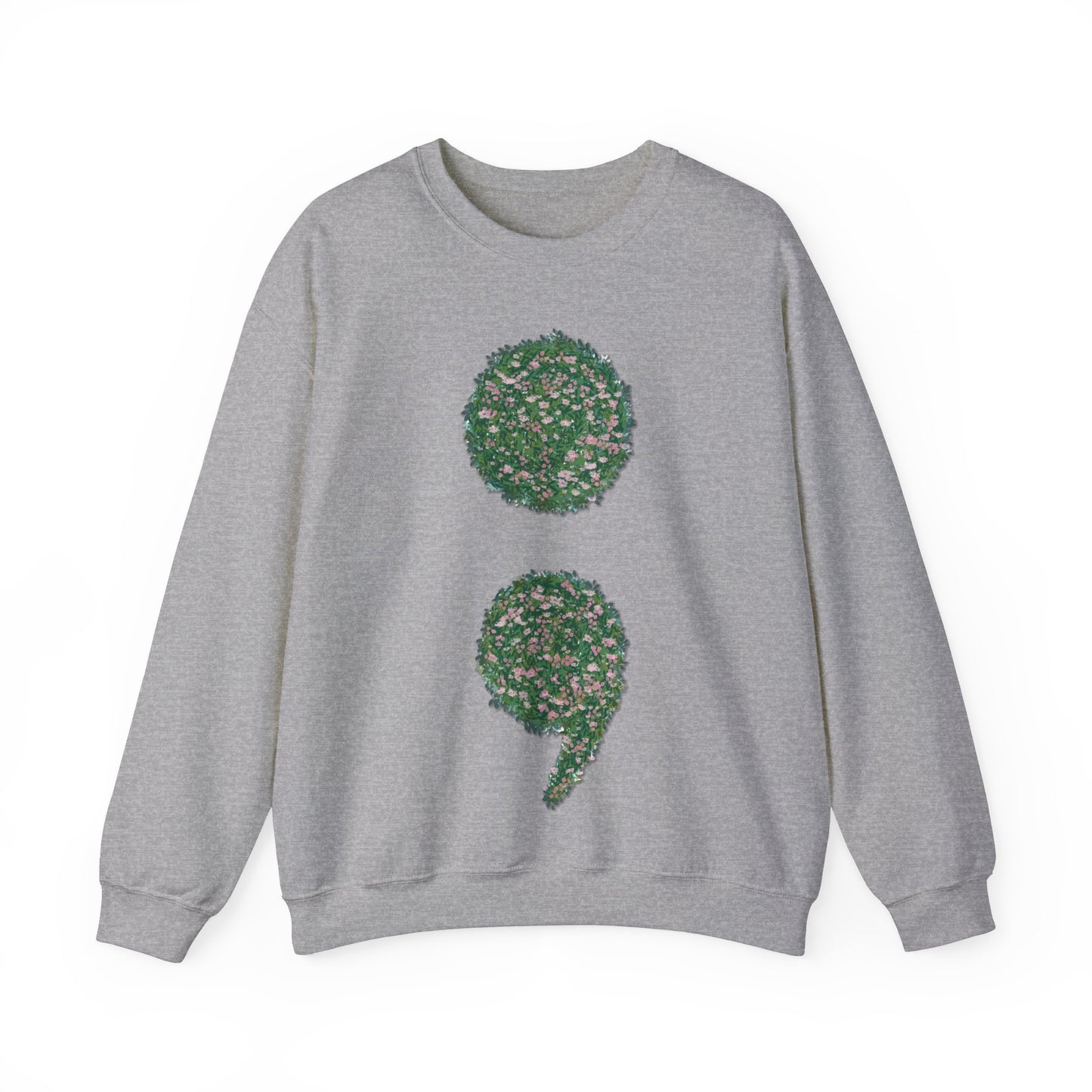 Flowers Semi-Colon Unisex Heavy Blend™ Crewneck Sweatshirt