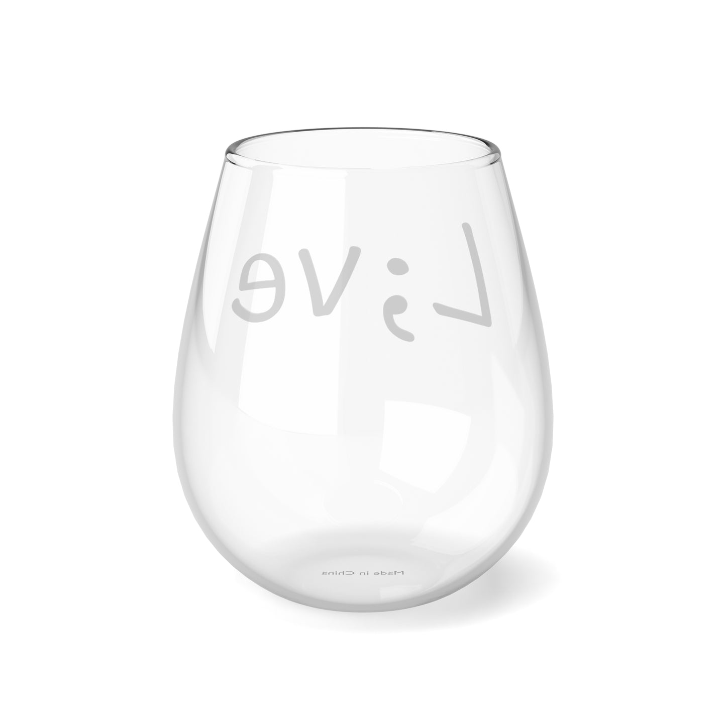 Semi-Colon L;ve 12oz Stemless Wine Glass