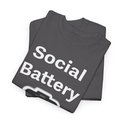 Social Battery Low Unisex Heavy Cotton Tee