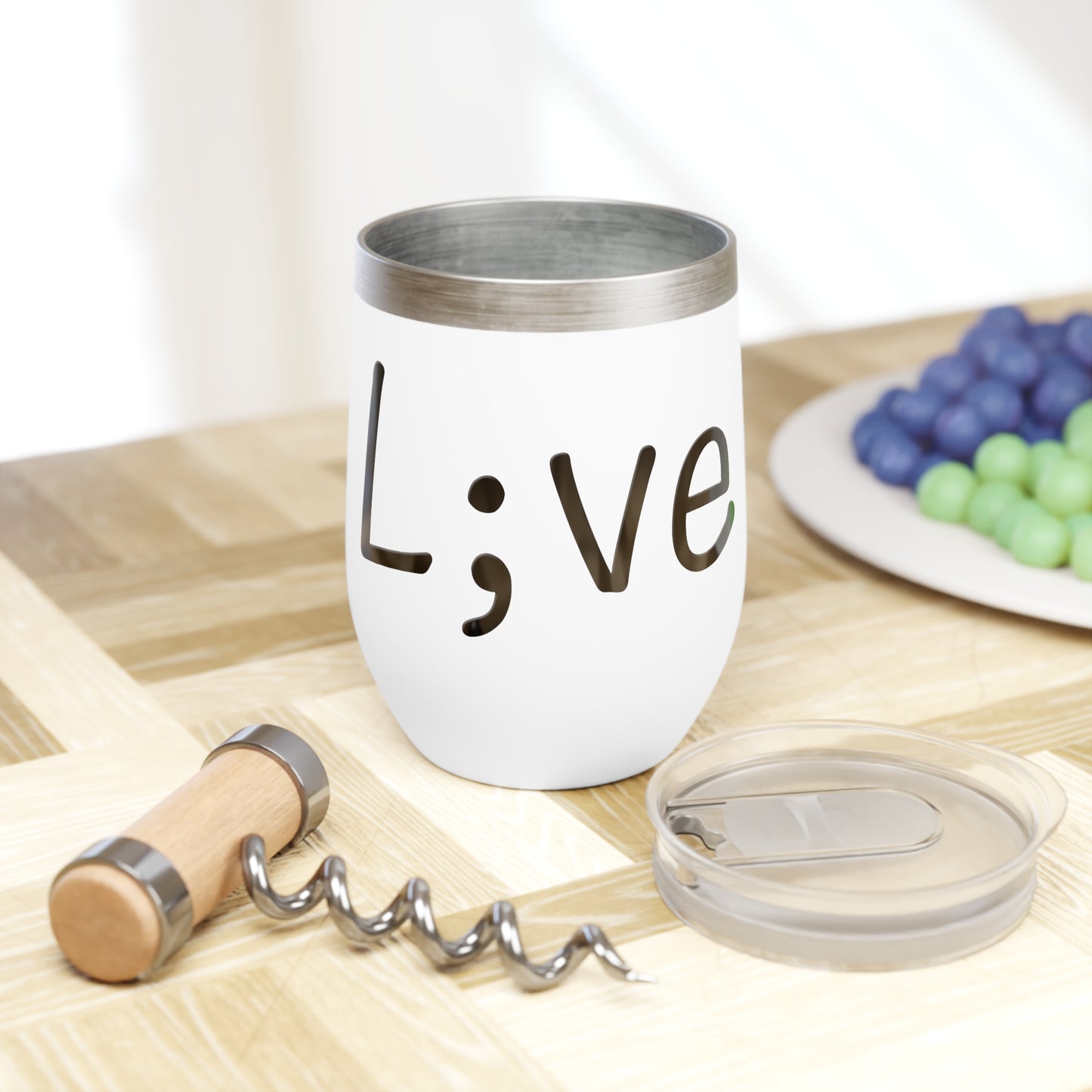 Semi-Colon L;ve Chill Wine Tumbler