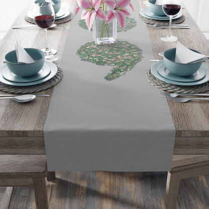 Flowers Semi-Colon Table Runner (Cotton, Poly)