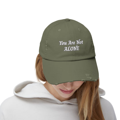 You Are Not Alone Unisex Distressed Cap