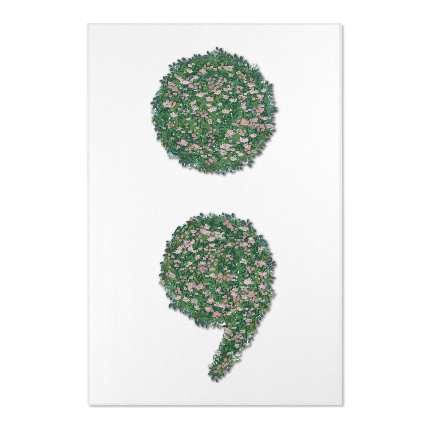 Flowers Semi-Colon Area Rugs