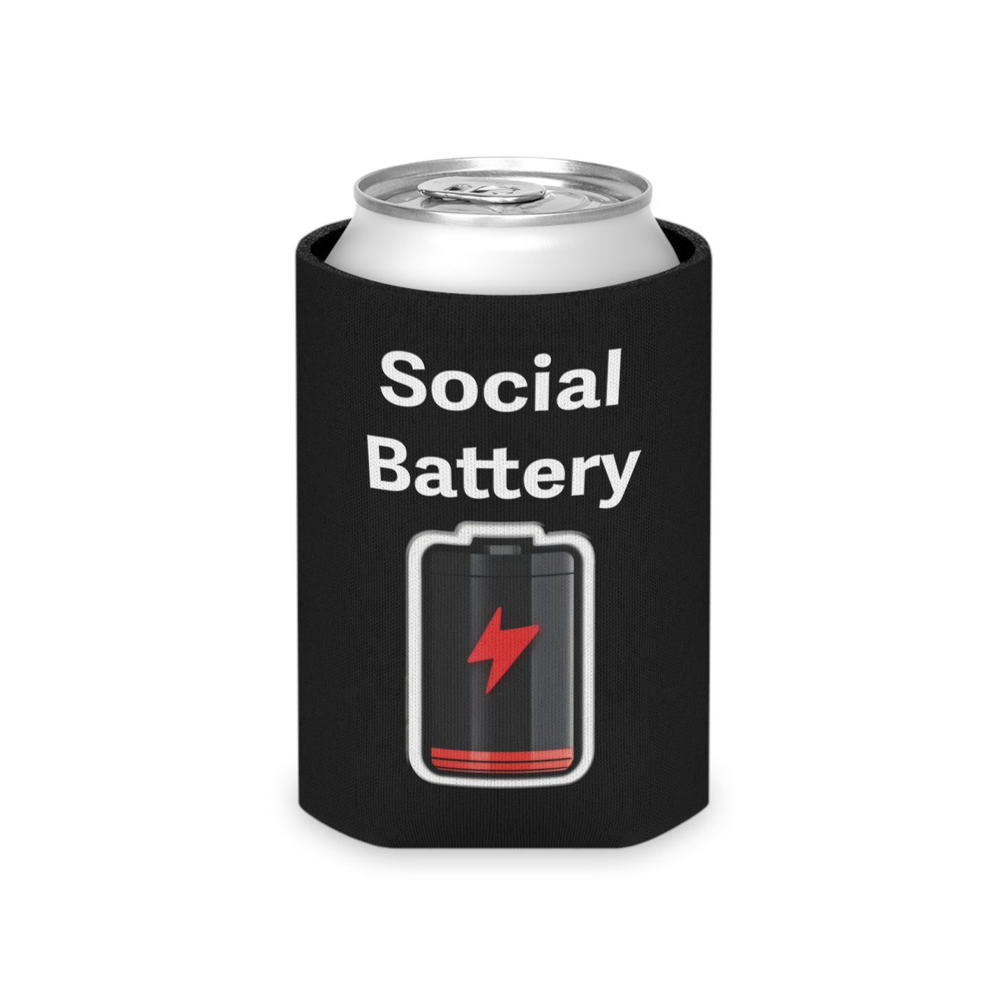 Social Battery Low Can Cooler