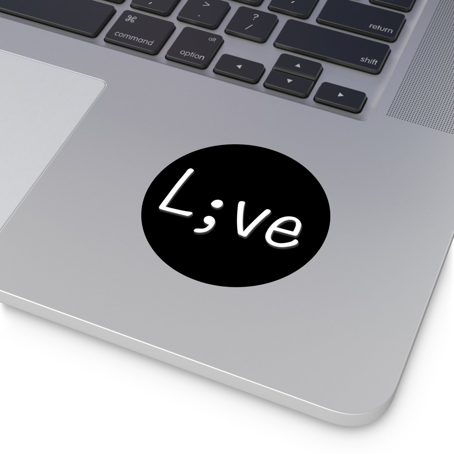 Semi-Colon L;ve Round Vinyl Stickers