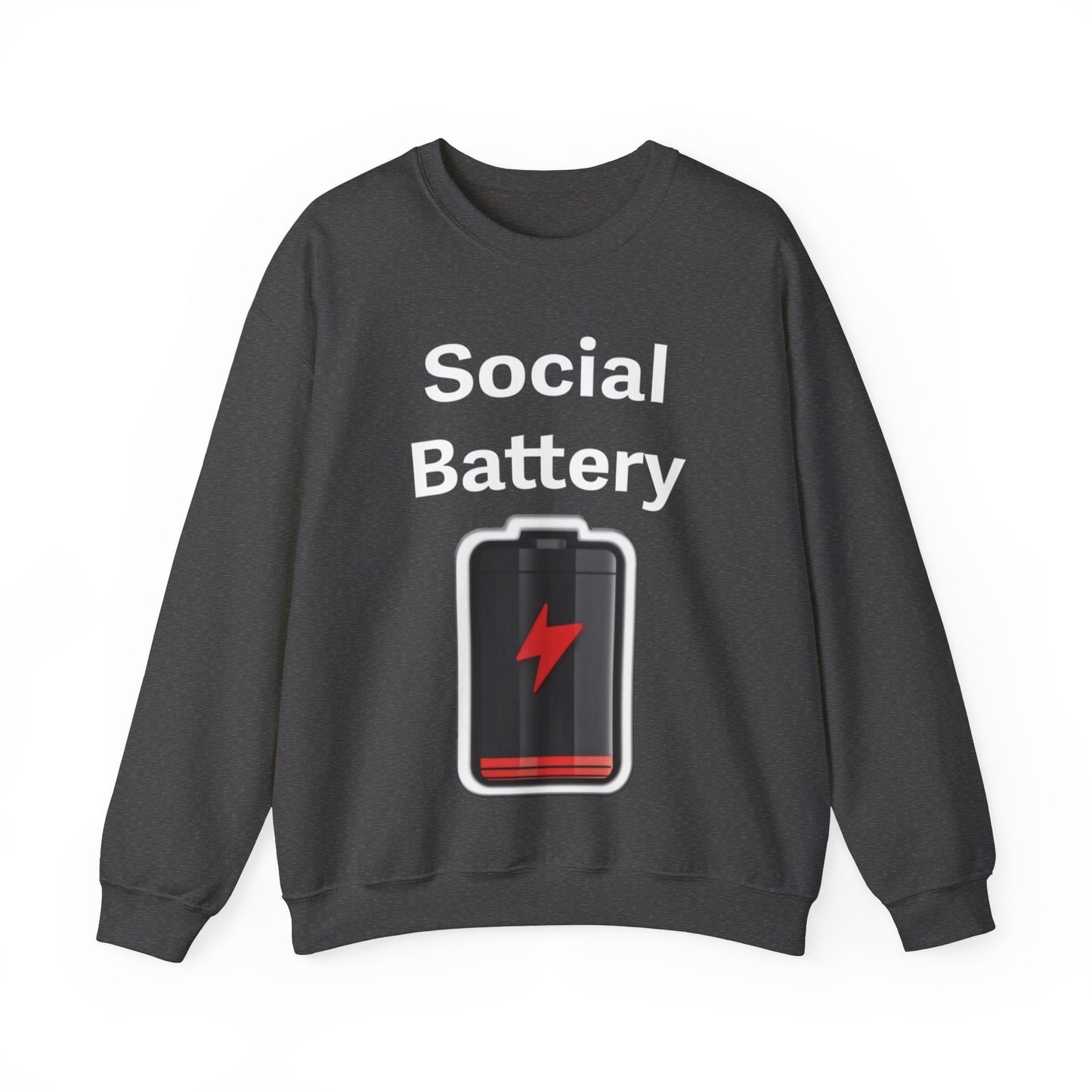 Social Battery Low Unisex Heavy Blend™ Crewneck Sweatshirt