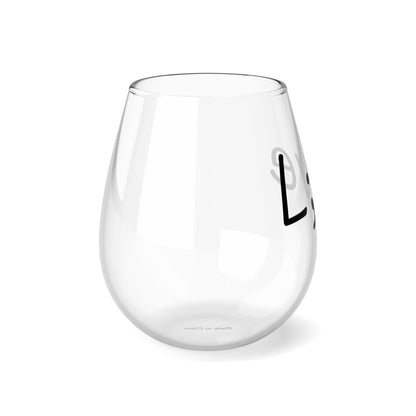 Semi-Colon L;ve 12oz Stemless Wine Glass