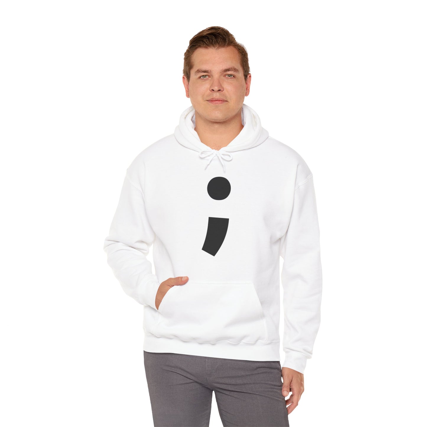 Semi-Colon ; Heavy Blend™ Hooded Sweatshirt