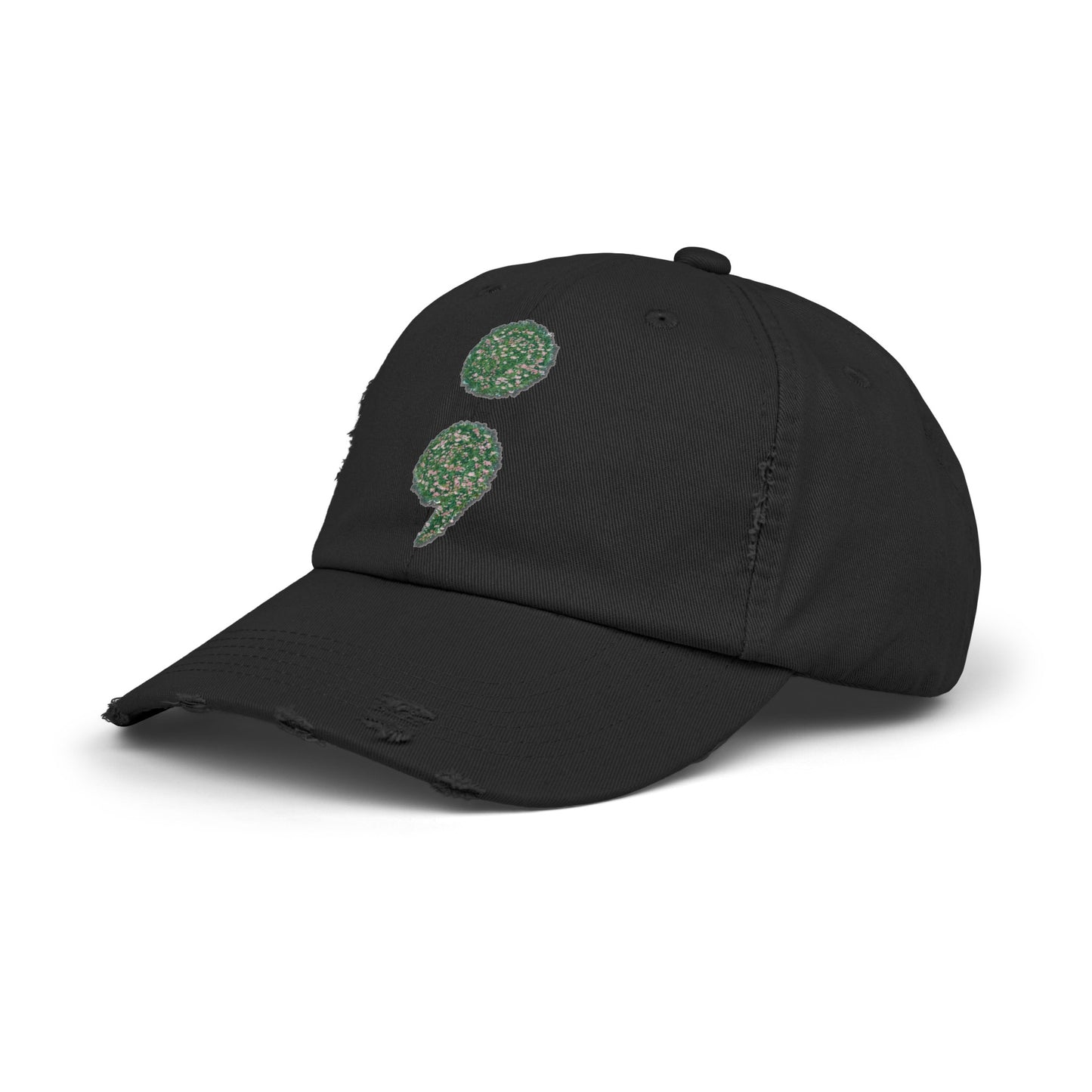 Flowers Semi-Colon Unisex Distressed Cap