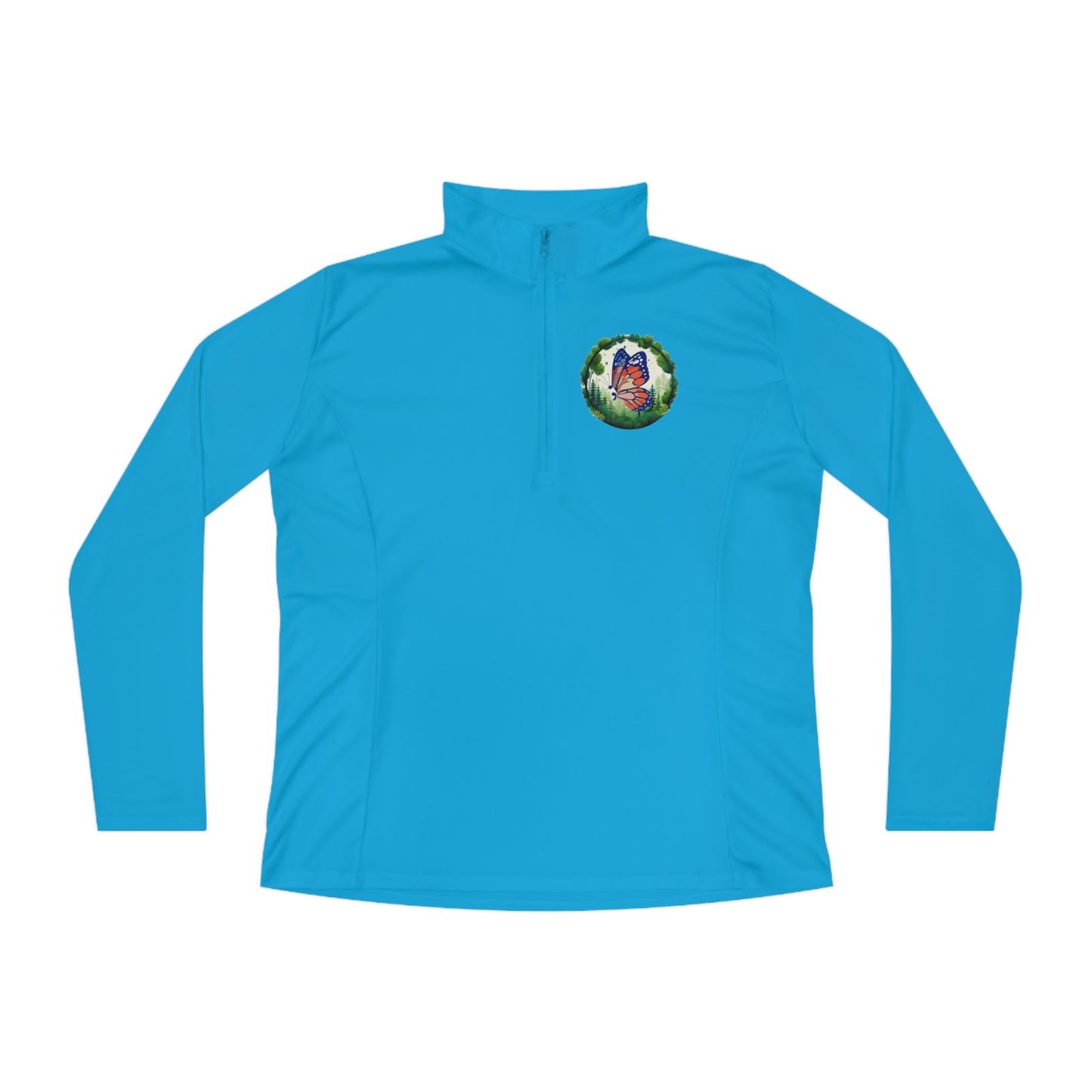 Semi-Colon Butterfly Ladies Quarter-Zip Pullover