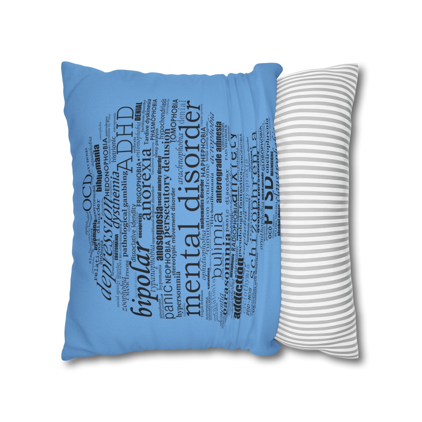 Mental Disorder Silhouette Spun Polyester Square Pillowcase