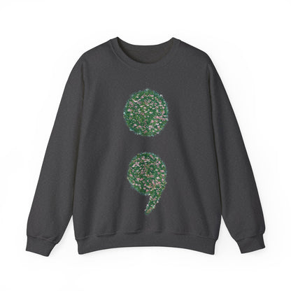 Flowers Semi-Colon Unisex Heavy Blend™ Crewneck Sweatshirt