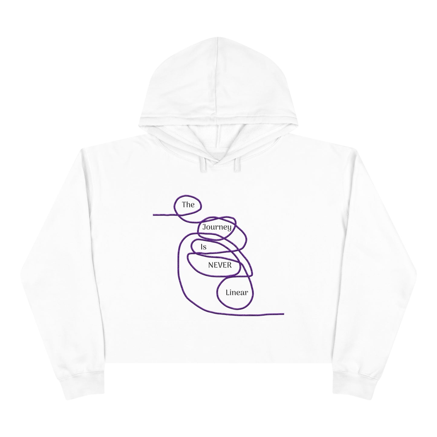 The Journey is Never Linear Crop Hoodie