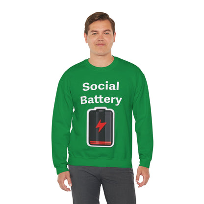 Social Battery Low Unisex Heavy Blend™ Crewneck Sweatshirt