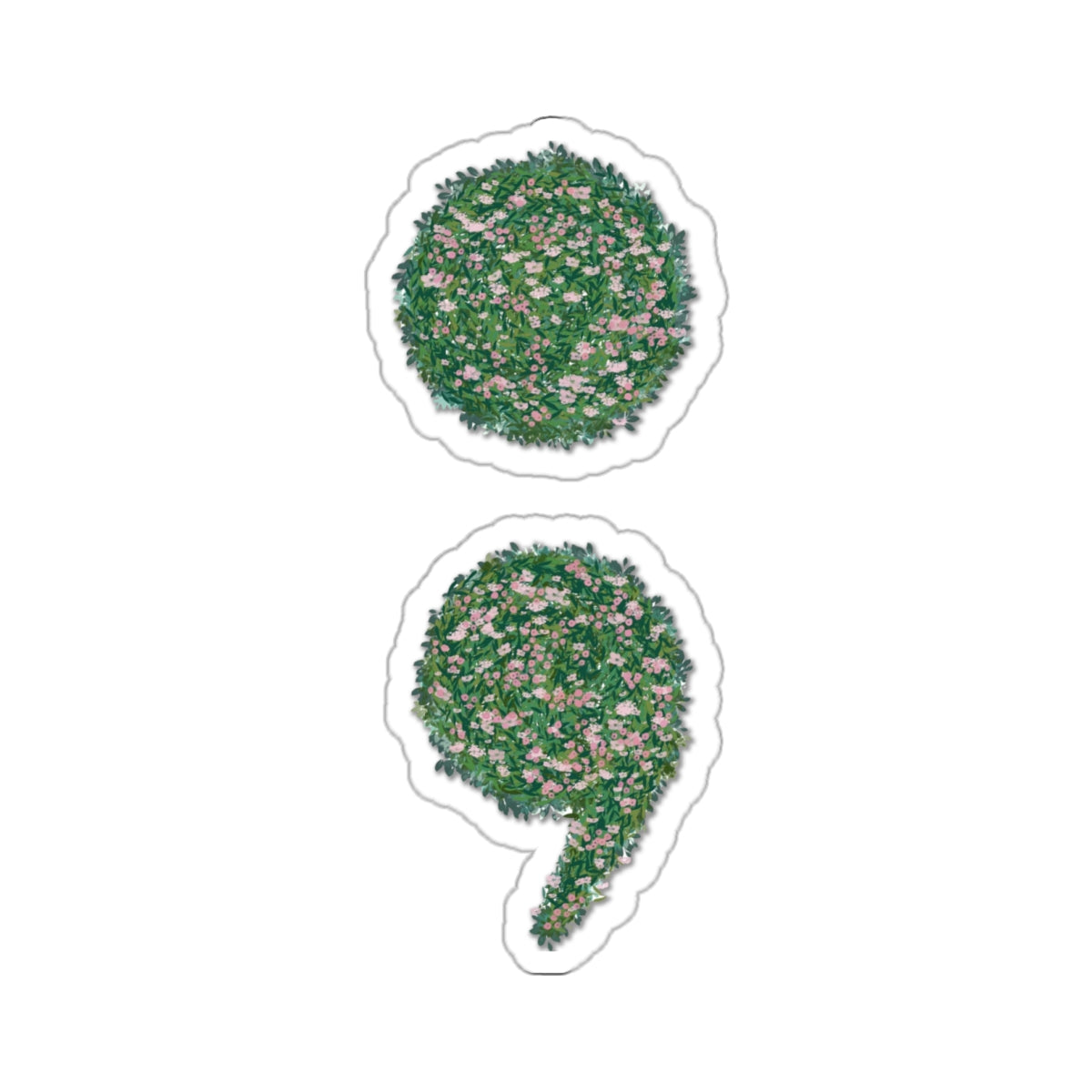 Flowers Semi-Colon Kiss-Cut Stickers