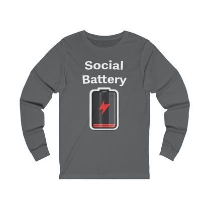 Social Battery Low Jersey Long Sleeve Tee