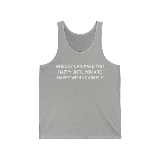 Happy with Yourself Unisex Jersey Tank