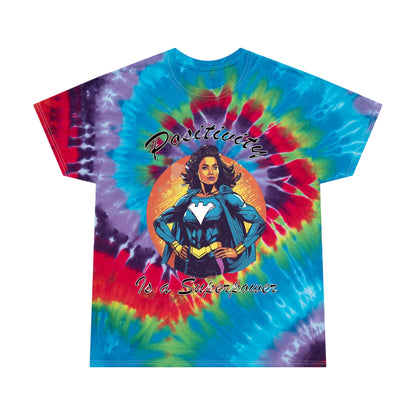 Positivity is a Superpower Female Superhero Tie-Dye Tee, Spiral