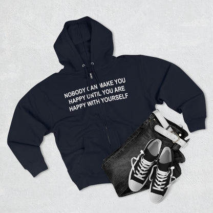 Happy with Yourself Unisex Zip Hoodie