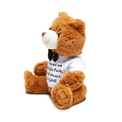 If You are on the Right Path it will Always be Uphill Teddy Bear with T-Shirt