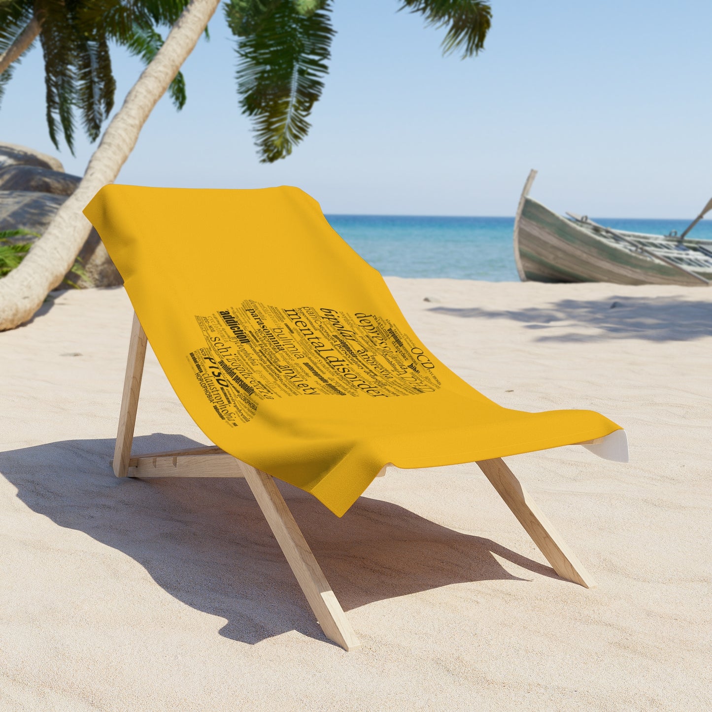 Mental Disorder Silhouette Beach Towel