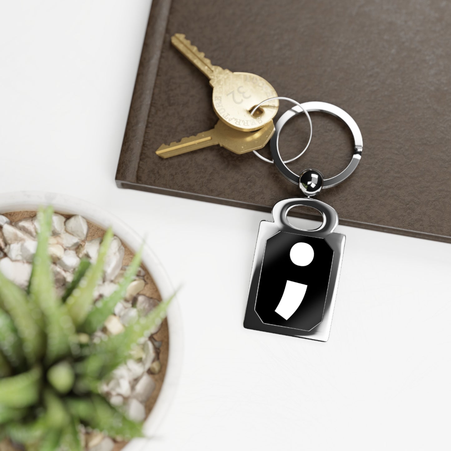 Semi-Colon ; Rectangle Photo Keyring