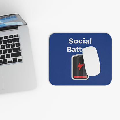 Social Battery Low Mouse Pad (Rectangle)