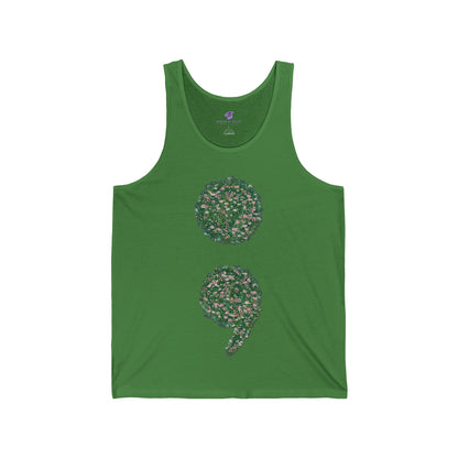 Flowers Semi-Colon Unisex Jersey Tank