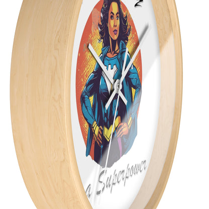 Positivity is a Superpower Female Superhero Wall Clock