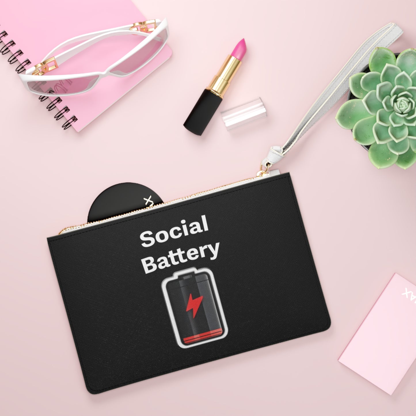 Social Battery Low Clutch Bag