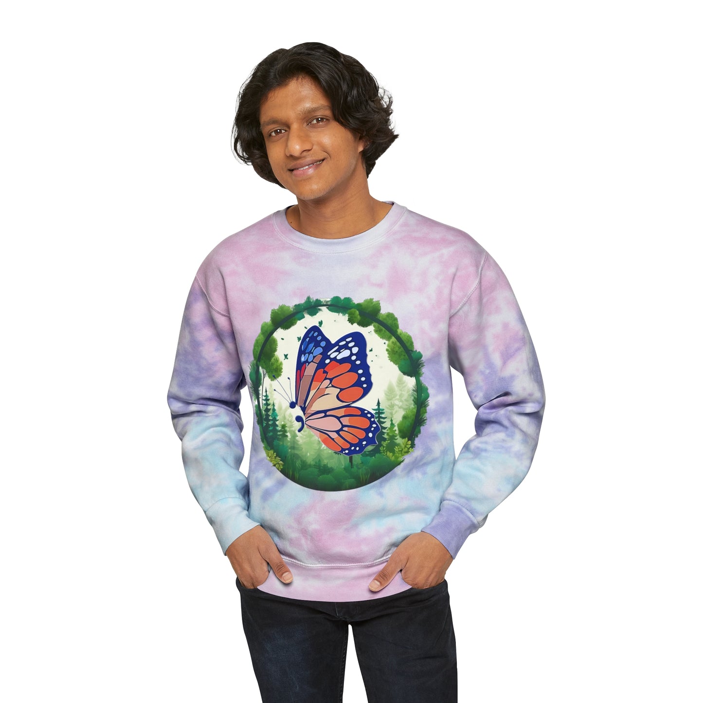 Semi-Colon Butterfly Unisex Tie-Dye Sweatshirt