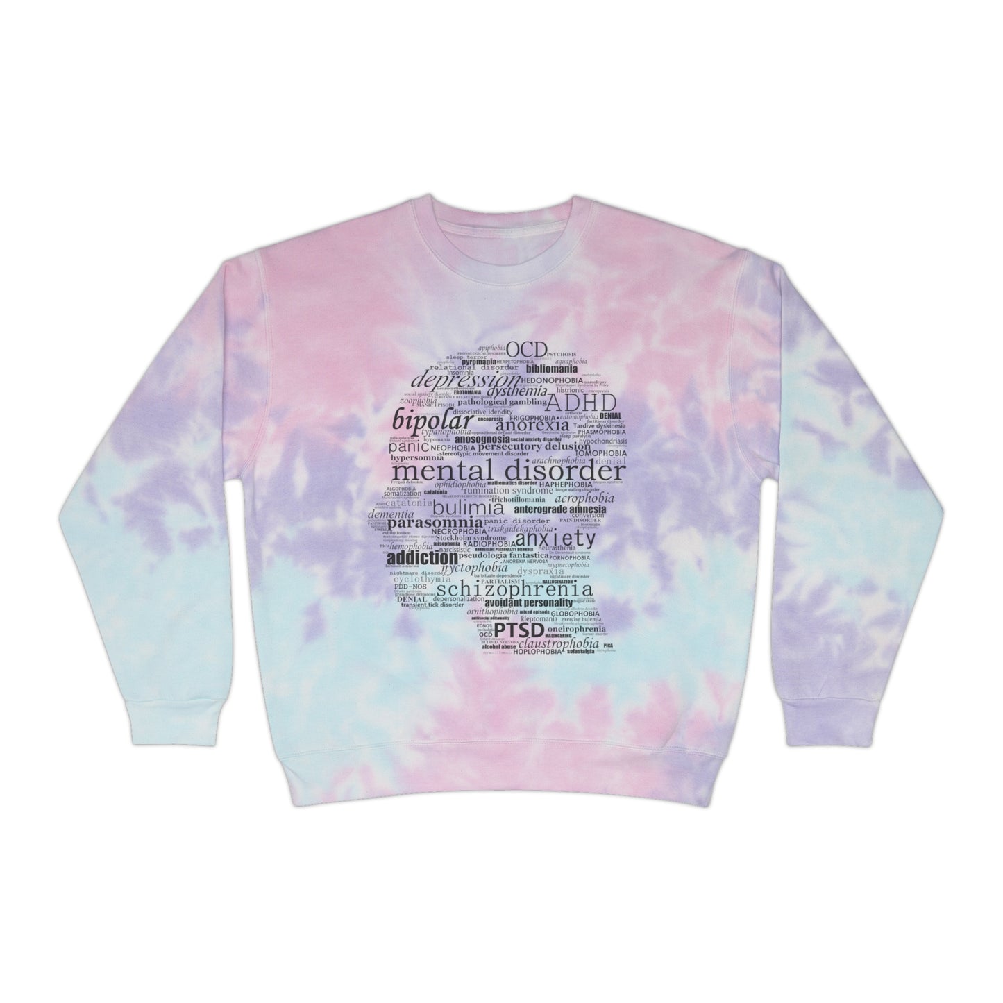 Mental Disorder Silhouette Tie-Dye Sweatshirt