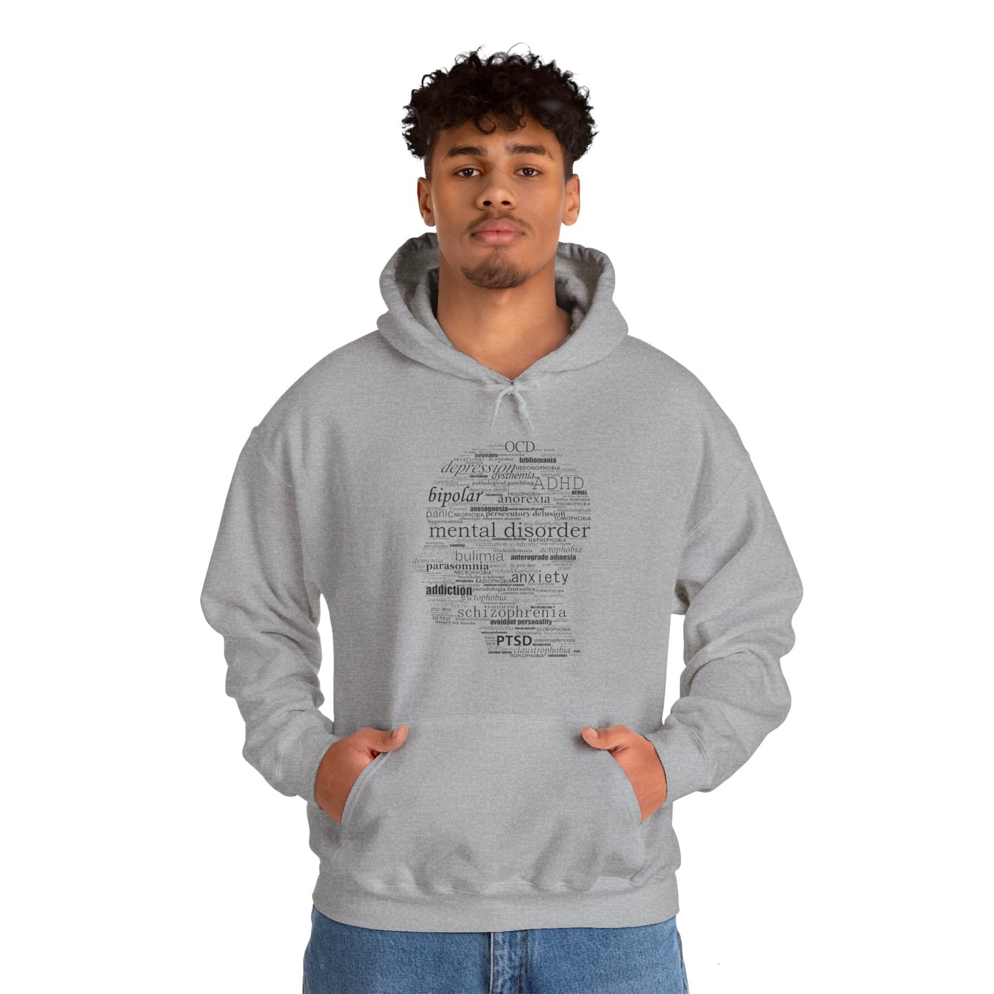 Mental Disorder Silhouette Heavy Blend™ Hooded Sweatshirt